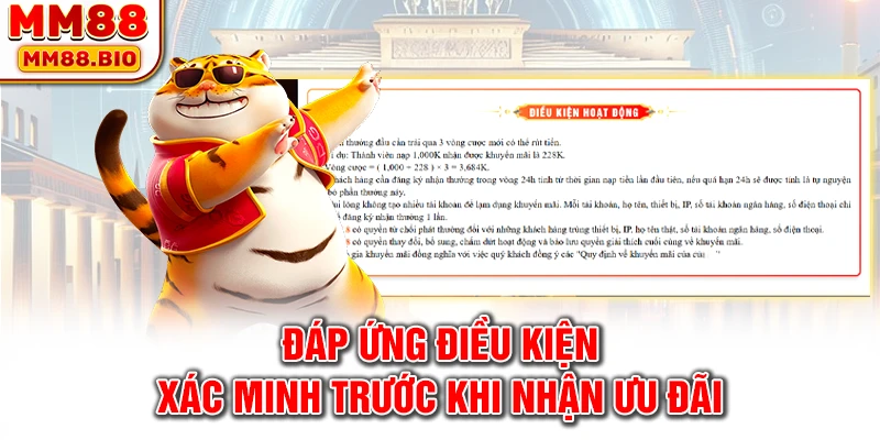 Đáp ứng điều kiện xác minh trước khi nhận ưu đãi